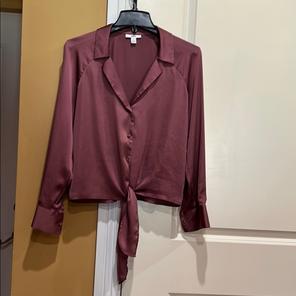 Bar III beautiful satin blouse , worn 2 hrs.